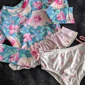 Cheeky Plum Floral Swimwear Set - Pink and Blue